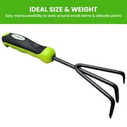 Garden Guru Garden Tool Set 3pc Hand Trowel Transplanter Cultivator – Heavy Duty Rust Resistant Carbon Steel - Ergonomic Comfort Grip Handle – Perfect Gardening Tool Kit Gifts for Women & Men