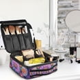 thumbnail image 5 of FORMRS Travel Makeup Bag Large Capacity Train Case Cosmetic Organizer with Adjustable Dividers, Light Purple Flowers, 5 of 8