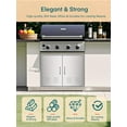 thumbnail image 2 of Outdoor Kitchen Doors, 31" W x 24" H Stainless Steel BBQ Double Access Door, with 2 Detachable Handles and 8 Hooks, for BBQ Island, Grilling Station, Outdoor Cabinet, 2 of 7