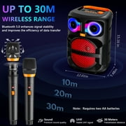 JYX Karaoke Machine for Adults Kids, Home Karaoke Speaker with 2 Microphones, Portable Bluetooth Speaker with Eagle Eye Dj Lights for Party, T28-T