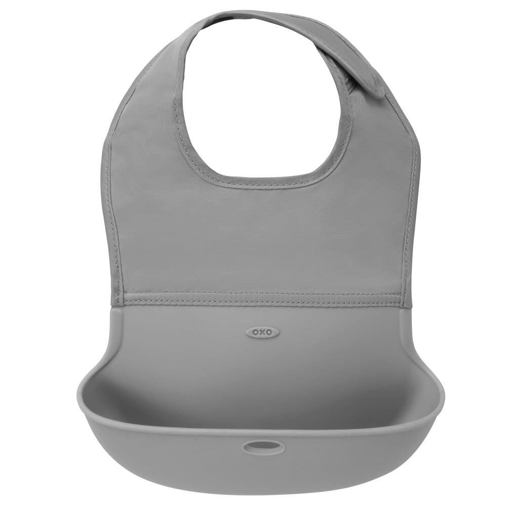 OXO Tot Roll Up Bib, 2 Pack, Gray And Teal