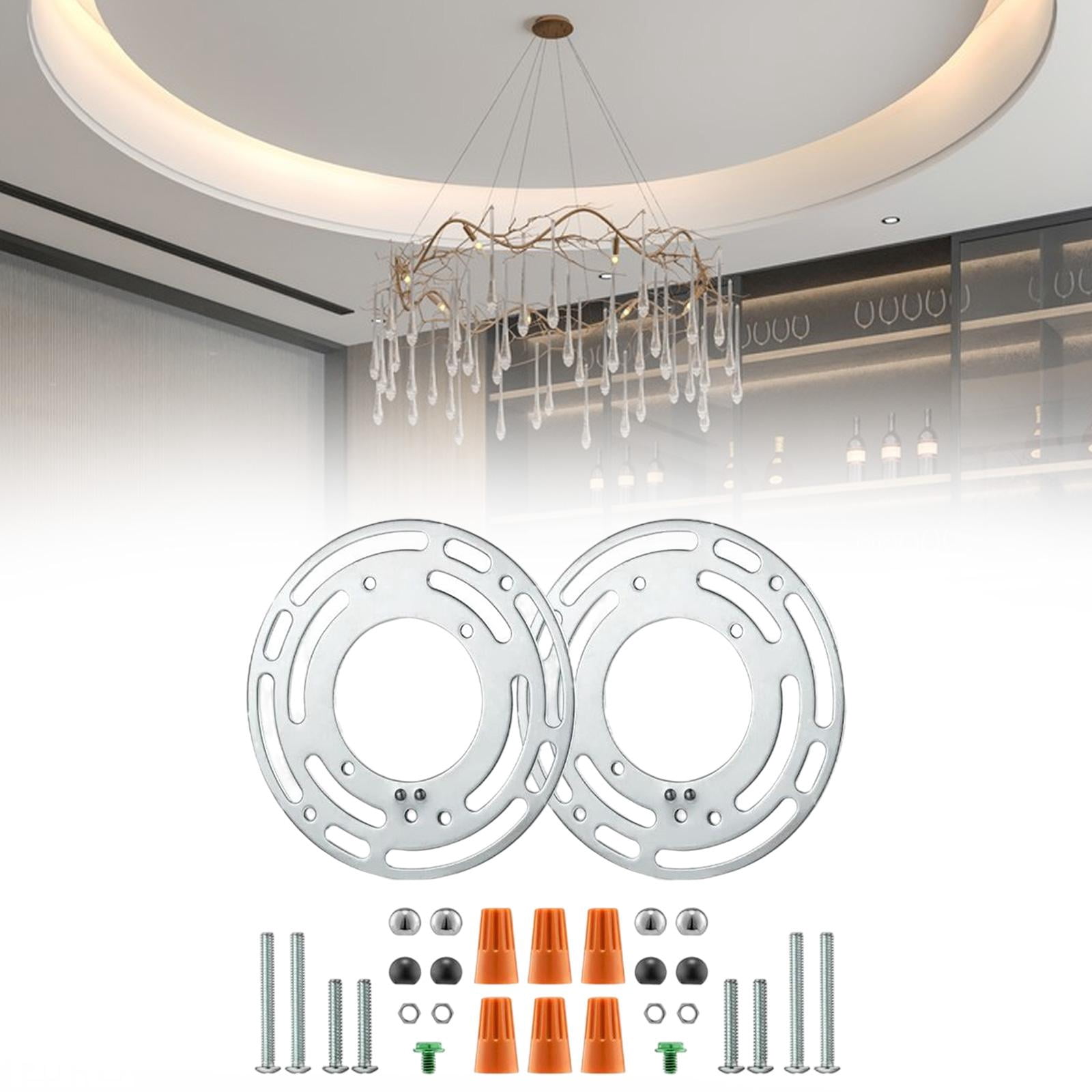 oshhnii 2 Pieces Ceiling Light Fixture Mounting Bracket Round Lightweight Crossbar Plate