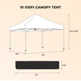 thumbnail image 2 of 10x10Ft Pop Up Canopy Tent, Portable Gazebo Canopy with 4pcs Weight Sand bags and Carry Bag, Outdoor Waterproof Canopy Gazebo Shelter, for Patio Deck Garden Beach, Blue, 2 of 5