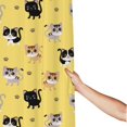 thumbnail image 3 of Shower Curtain, Cute Cat Cartoon Style Yellow Waterproof Fabric Plastic Shower Curtain, Drying Fast Bathroom Curtain with 9 Buttonholes, Ruffle Shower Curtain 60x72in, 3 of 8