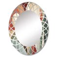 thumbnail image 2 of Designart "Symmetrical Visions Orange Green Harmony" Abstract Shapes Round Wall Mirror - Modern Oval Printed Decorative Oversized Mirror - Multiple Color Options, 2 of 4