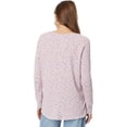 thumbnail image 4 of Lucky Brand PINK FLORAL Women's Oversize V-Neck Waffle Thermal Top, US M, 4 of 4