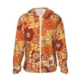 thumbnail image 2 of Uemuo Hippie Flower Pattern Women's Full Zip UPF 50+ Sun Protection Hoodie Jacket Long Sleeve Sun Shirt Hiking Outdoor Performance with Pockets-3X-Large, 2 of 9