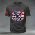 thumbnail image 4 of Rotm Mens American Flag Shirt T-Shirts for Men Short Sleeve Round-Neck Independence Day Print Casual Shirts Dark Gray,S, 4 of 6