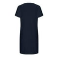 thumbnail image 5 of Liquidation d'Été 2025! Robe Grande Taille pour Femmes, Liquidation de Robe d'Été pour Femmes, Mode Féminine Couleur Unie Encolure Creuse Boucle Manches Courtes Robe Col Rond, 5 of 5