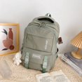 thumbnail image 1 of Mochila de nailon de gran capacidad para mujer, bolso escolar de viaje para ordenador portátil, para adolescentes, niños y niñas, Color sólido, nueva, 1 of 4