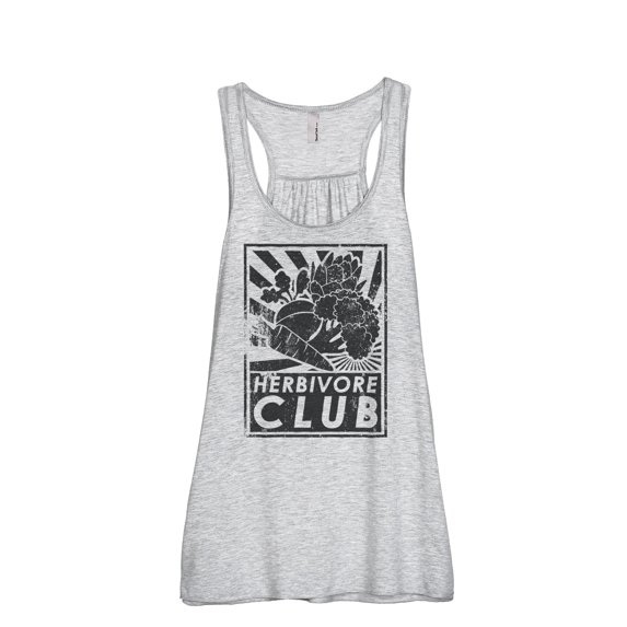 Herbivore Club Women's Fashion Sleeveless Flowy Racerback Workout Yoga Tank Top Sport Grey Medium