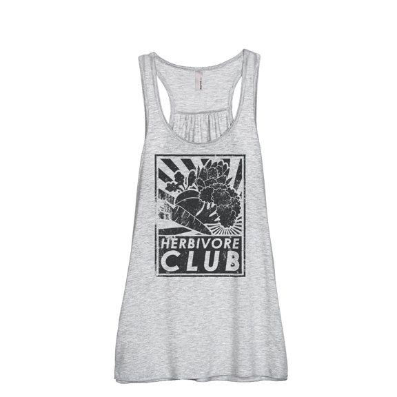 Herbivore Club Women's Fashion Sleeveless Flowy Racerback Workout Yoga Tank Top Sport Grey Medium