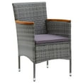 thumbnail image 2 of vidaXL 7 Piece Garden Dining Set with Cushions Poly Rattan Grey, 2 of 5