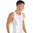 thumbnail image 4 of ZDHoor Mens Glossy Smooth Tank Top Stretchy Sleeveless Gym Workout Vest Tops White XL, 4 of 7