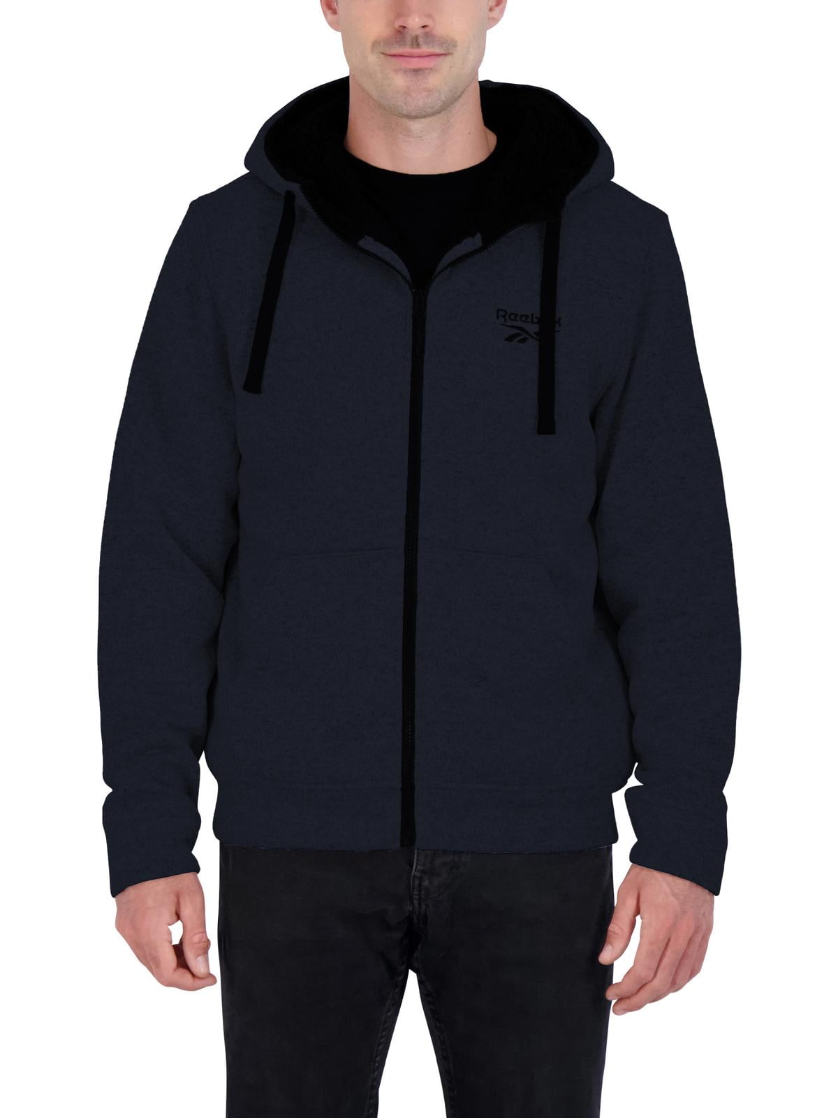 Reebok Men’s Sherpa Lined Full-Zip Hooded Jacket - Walmart.com