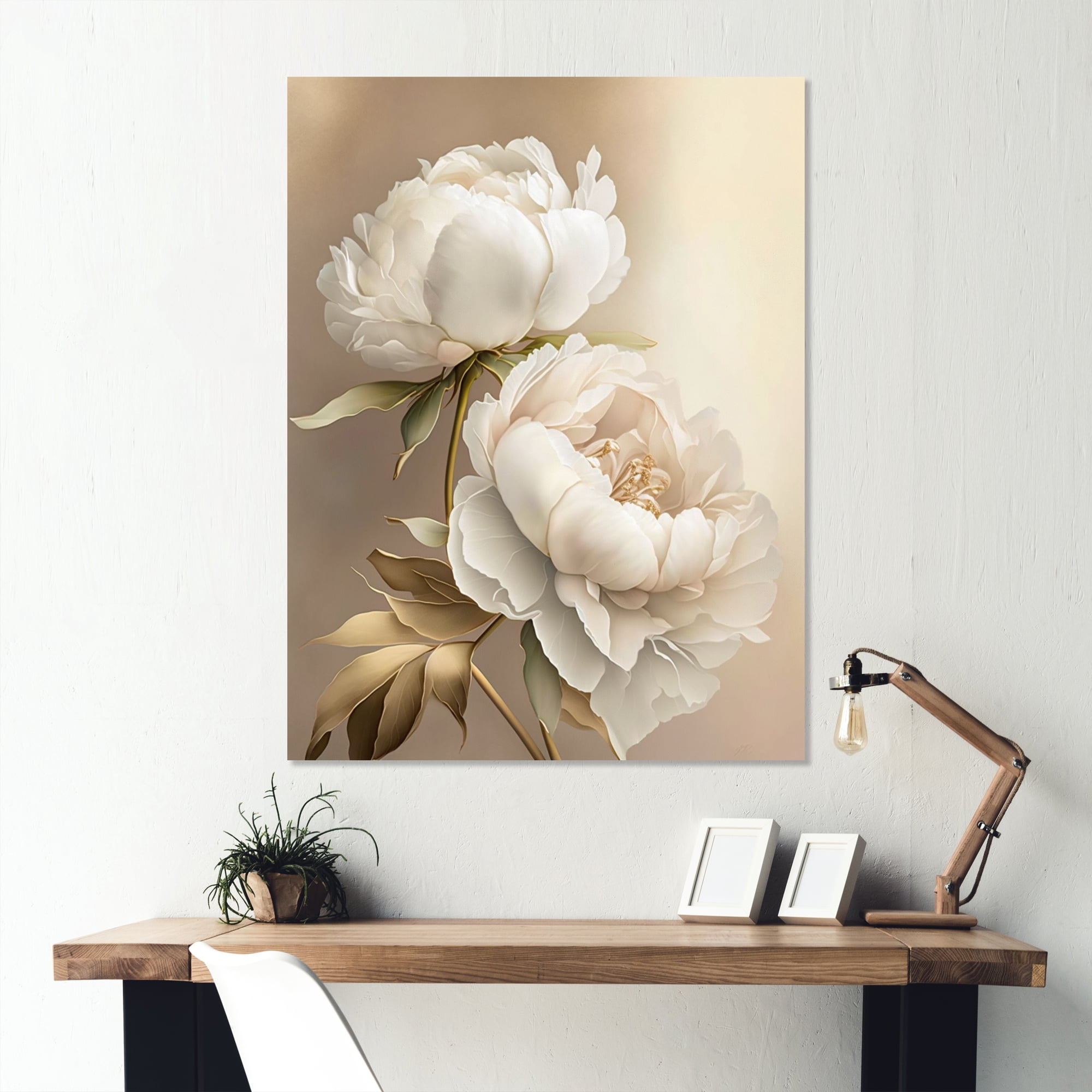 Designart Peony Flower II Canvas Wall Art