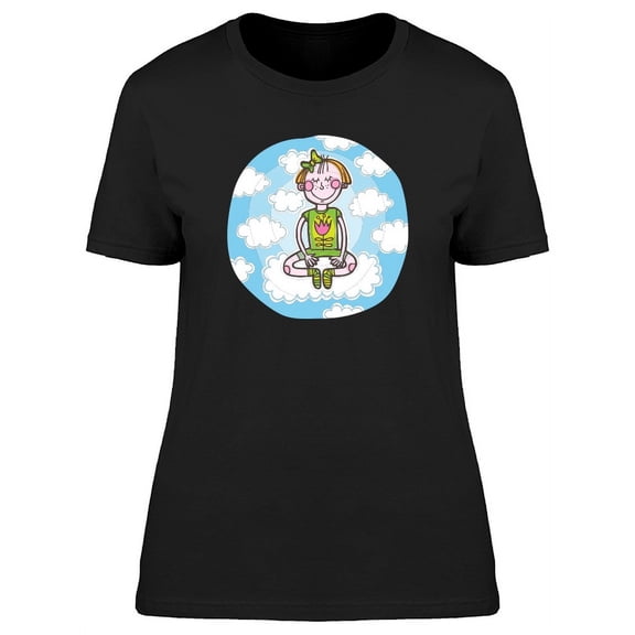 Girl In Yoga Pose In The Clouds T-Shirt Women -Image by Shutterstock, Female x-Large