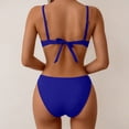 thumbnail image 6 of UTSJKR Women's 2026 Hard Cup Backless Bikini Set, Tape Detail Two Piece Bathing Suit, European Cross Border Beach Swimwear Blue L, 6 of 7