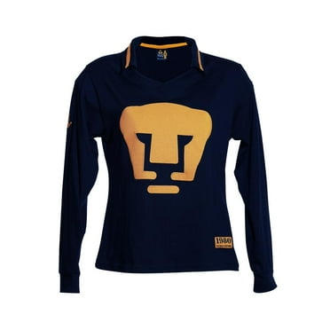 Jersey Pumas Retro 1980 Old School Sports Para Mujer Talla M Azul marino/dorado