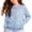 Light Blue, variant on Girls Sequin Bom𝖻er Coat Glitter Bom𝖻er Long Sleeves Ribbed Cuffs 4-12 Years Spring Fall Casual Party Outerwear Play School Everyday Comfortable