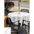 thumbnail image 5 of Square Outdoor Tablecloth With Umbrella Hole And Zipper– Gray and Gold Marble Texture Waterproof Patio Table Cover for Party, Picnic, Backyard, 60"x60" , Abstract Lines, 5 of 8