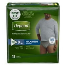Depend FIT-FLEX Adult Underwear Pull On X-Large Disposable Heavy Absorbency, 47930 - Pack of 15