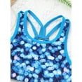 thumbnail image 5 of MSemis Kids Girls 2 Piece Tankini Swimsuit Bikini Set Racerback Tank Top Shorts Blue 10, 5 of 6