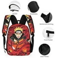 thumbnail image 3 of Anime Backpack Cool 17 Inch 3 Piece Set with Insulated Lunch Bag and Pencil Case, Bookbag Laptop Backpack Cartoon Durable Lightweight Casual Backpack, 3 of 8