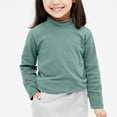 thumbnail image 2 of Staki Girls Long Sleeve Shirts Casual Crew Neck Tops Basic Tunic Blouses Fall Clothes for Girls(Green,10-12 Years), 2 of 4