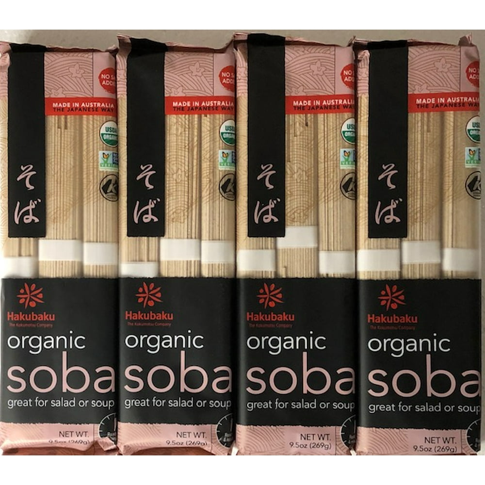 Hakubaku Authentic Japanese Buckwheat Noodles Soba Pack of 4