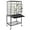 Black, variant on YYEAN  53-Inch Bird Flight Cage, Wrought Iron Standing Large with Rolling Stand for Cockatiels Pet Parrot Parakeet Lovebird Canary Finch (White)
