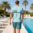 thumbnail image 6 of Sewkxo Men's Summer Casual 2 Piece Crew Neck Outfits Short Sleeve Shirt and Shorts Sets Beach Vacation,Light Green 2XL, 6 of 7