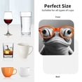 thumbnail image 5 of Leather Coasters with Heat-resistant for Drinks, Frog With Geeky Glasses Cup Coasters Cup Pad Mat for Tabletop Protection, Coffee Table, Office Desk and Housewarming Gift, 5 of 5