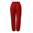 thumbnail image 4 of Tooayk Women's Pants, Sweatpants Women, Fleece Winter Fitness Sport Women Leggings Pants Legging Warm Pants Wide Leg Sweatpants Red XXXXXXL, 4 of 4