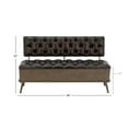 thumbnail image 5 of DecMode Metal Storage Bench with Tufted Faux Leather, Black, 5 of 14