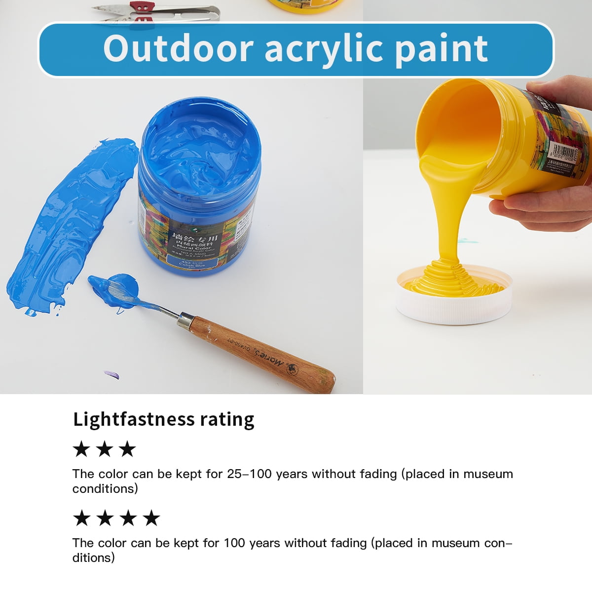 Acrylic Paint for Wall Art, 500ml(16.9Fl Oz), Rich Pigment, Waterproof Paint for Canvas/Wood/Clay, DIY Craft Supplies