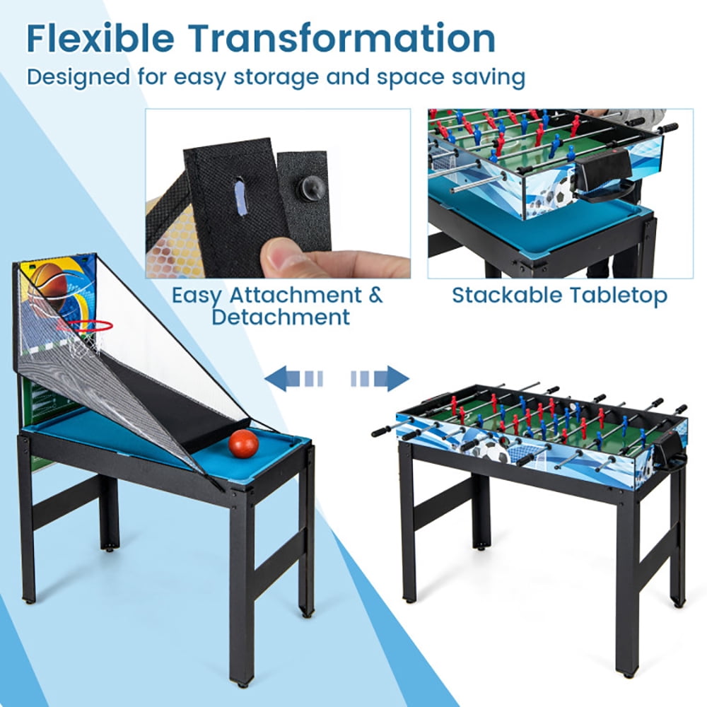 Spaco 14-in-1 Combo Game Table Set, Multi Game Table with Foosball, Infinity Game Table for Indoor, Multi-Color