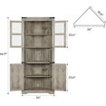 thumbnail image 3 of Farmhouse Style Corner Cabinet, 67"H Freestanding Tall Corner Storage Cabinet with Barn Door & Adjustable Shelves, Bathroom Cabinet with Storage for Living Room, Kitchen, Bathroom, 3 of 7
