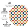 thumbnail image 3 of Zufioo Floral Checkerboard Print Leather Coaster Set, Decorative PVC Coasters 4-pack - Scald and Stain-resistant, Suitable for Home, Cafes, Restaurants-Octagon, 3 of 6