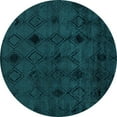 thumbnail image 1 of Ahgly Company Indoor Round Oriental Light Blue Industrial Area Rugs, 7' Round, 1 of 4