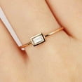 thumbnail image 3 of HeartsAndYou Bezel Set Minimalist Engagement Ring for Women 0.4ct Baguette Moissanite 18k Yellow Gold Over Silver, 3 of 9