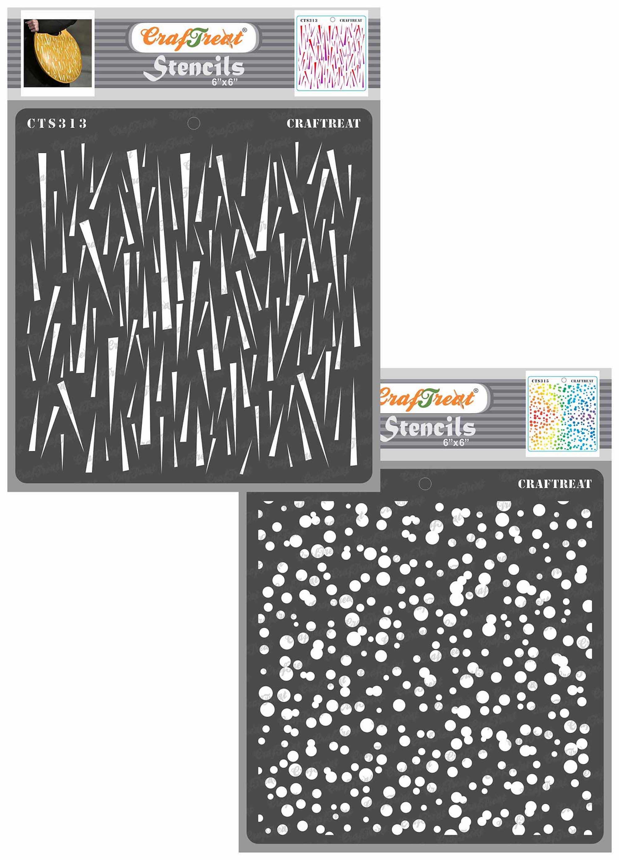 CrafTreat Border Stencils for Painting on Wood, Canvas, Paper, Fabric, Floor, Wall and Tile - Snake Skin and Giraffee Skin Stencil - 2 Pcs - 3x12