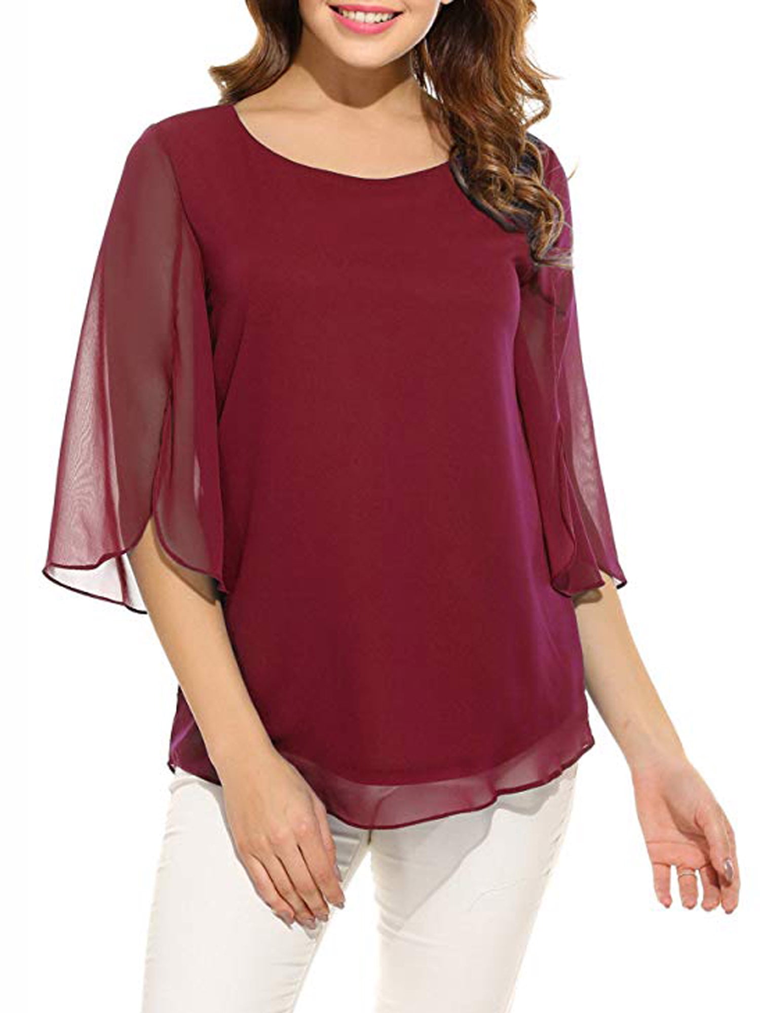 トップス welinoa LAYERED LIB HALF SLEEVE TOPS Tops – WELINOA