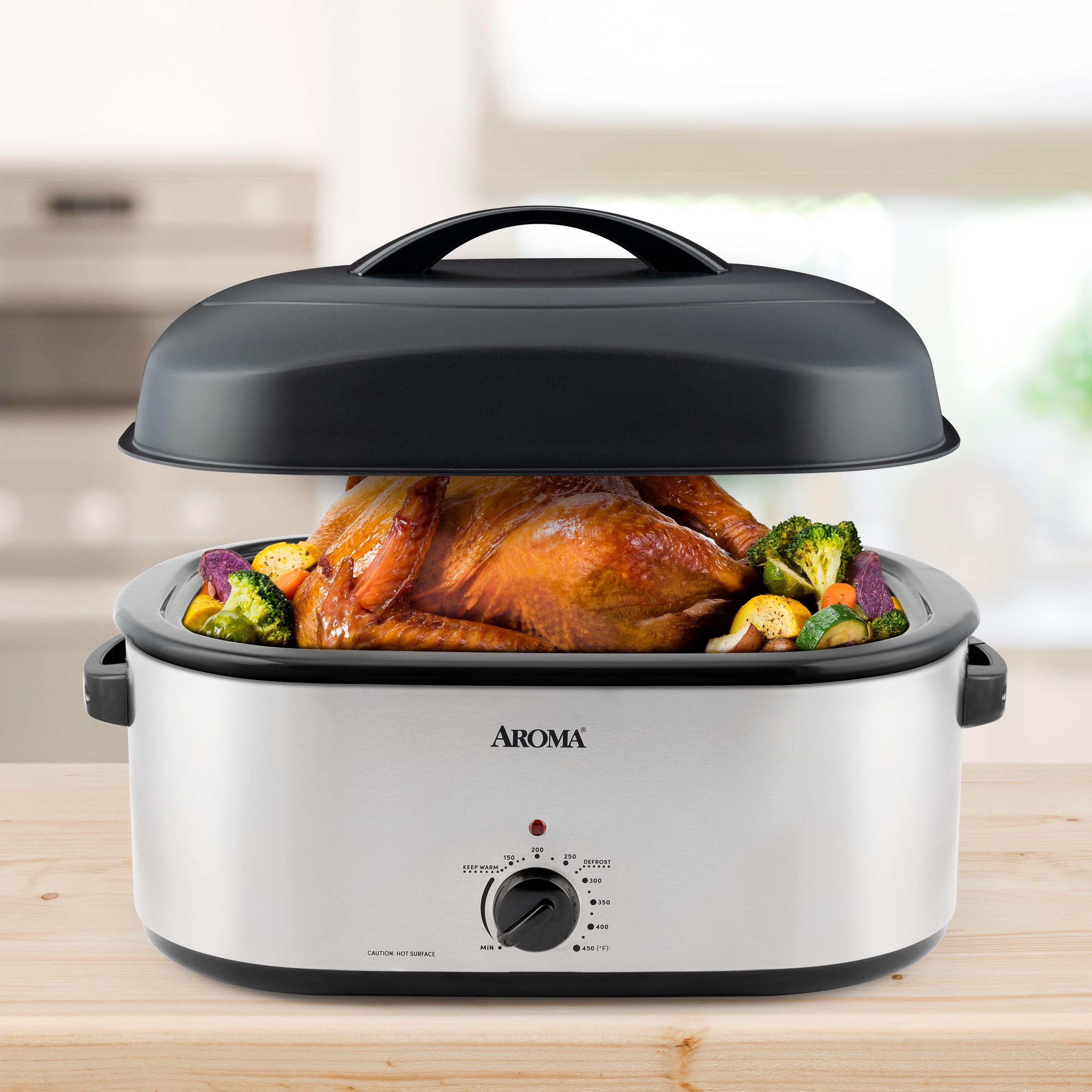 Aroma 22Qt Roaster Oven Electric Bake Home Kitchen Countertop Slow Cooker 