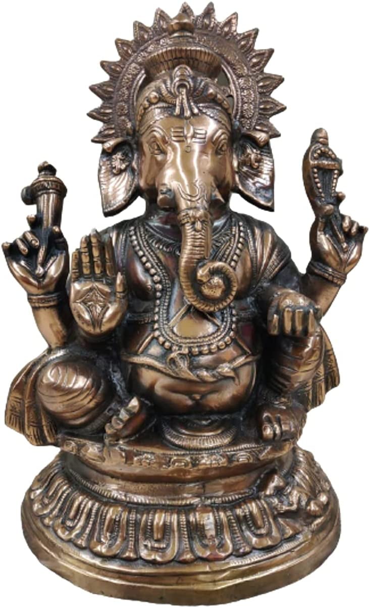 Vighnaharta Ganesha Statue, Lord Ganesha Idol, Large Ganpati Figurine 