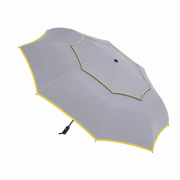 Sdfiwmf 54-Inch Large Automatic Golf Umbrella, Windproof and Rainproof, Double-Layered Breathable Canopy, With Reflective Strips, Unisex,Gray