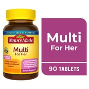 Nature Made Multi Vitamin For Women Tablets, Womens Multivitamin for Nutritional Support, 90 Ct