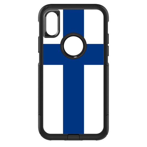 DistinctInk Custom SKIN / DECAL compatible with OtterBox Commuter for iPhone XR (6.1" Screen) - Finland Flag - Show Your Love of Finland