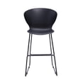 thumbnail image 3 of Midcentury Black Plastic Counter Stool with Metal Legs (Set of 2), 3 of 3