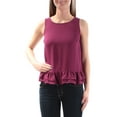 thumbnail image 2 of MAISON JULES $50 Womens New 1331 Purple Ruffled Blouse Top XS B+B, 2 of 3